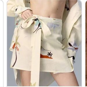 Soleil Soleil Zuri Mini Wrap Tie Skirt Hula Vacation Print Sz 2 NEW